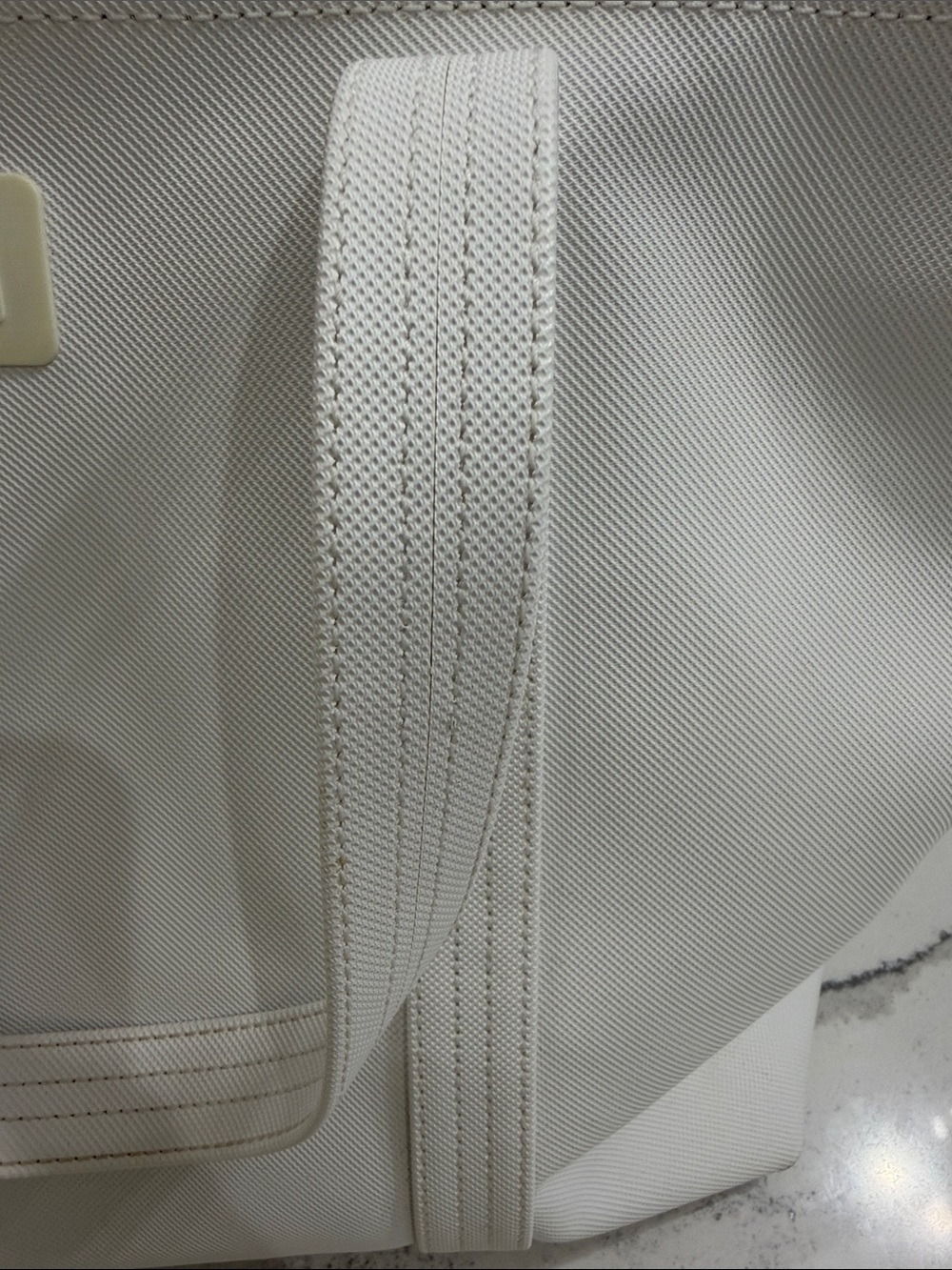 Lacoste White PVC Textured Tote Bag - Picture 11 of 12